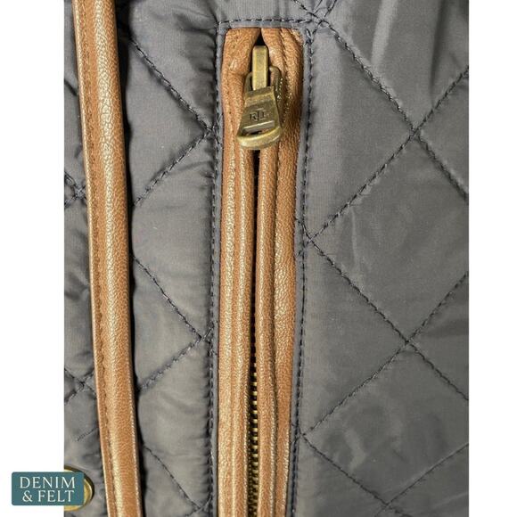 NEW Lauren Ralph Lauren Quilted Hooded Coat Faux Suede Trim Insulated Luxe Large - Picture 13 of 16